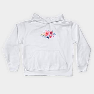 Watercolor coral and navy Kids Hoodie